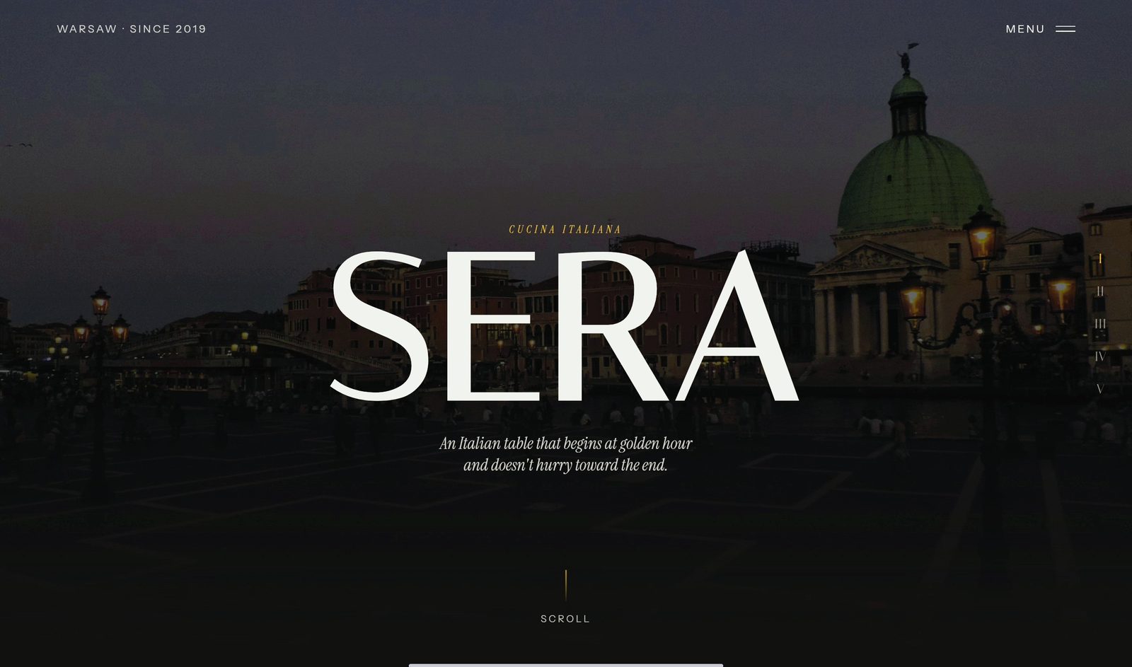 SERA — An Italian Table, live site preview